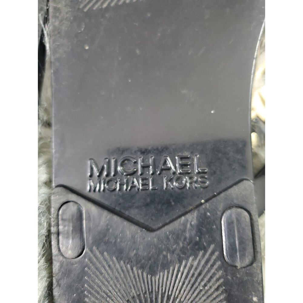Michael Kors Women's Size 8 leather Thong Flip-Flop Slip On Black Logo Sandals - Picture 13 of 14